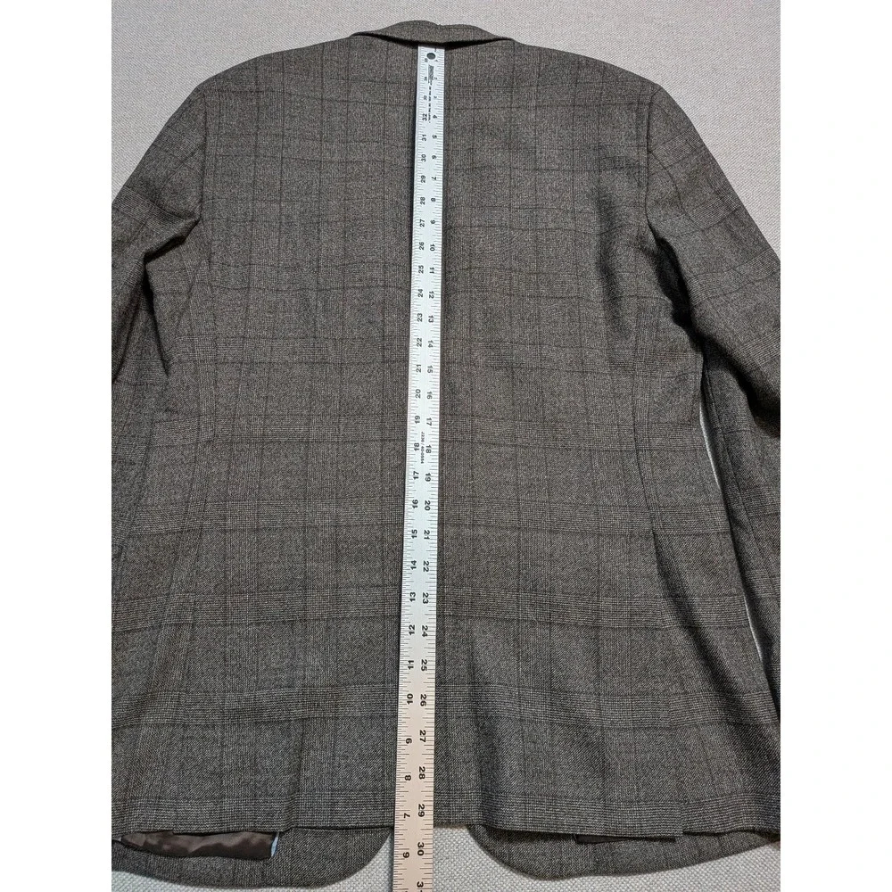 Jos A Bank Traveler Men's Blazer 38R Brown Plaid Slim Fit Cool Motion Jacket